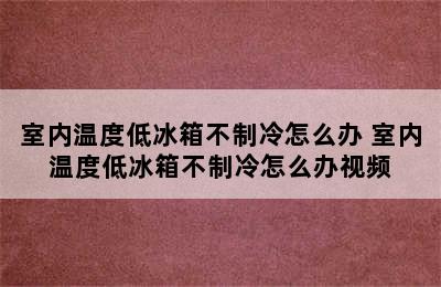 室内温度低冰箱不制冷怎么办 室内温度低冰箱不制冷怎么办视频